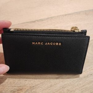 Women Wallet. Marc Jacobs Black Leather Card Holder/Flat‎ Wallet